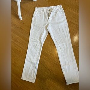 Frame Denim White Jeans, Le Hollywood, long 33 in inseam